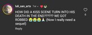 A fan is complaining about the deleted scene